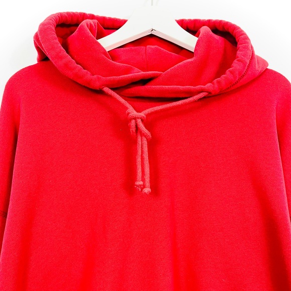 Abercrombie & Fitch Red Raw Hem Hooded Sweatshirt - Picture 3 of 5